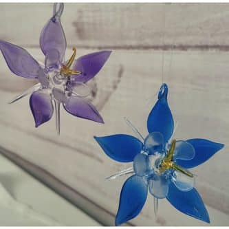 Blown Glass Columbine Ornament