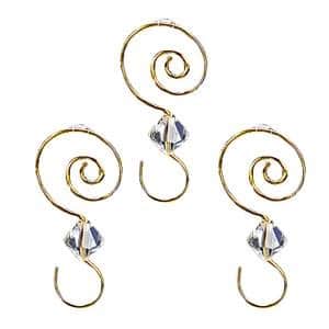 Gold Wire with Acrylic Beads Ornament Hooks