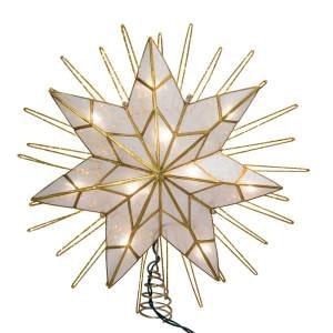 Natural Capiz Star Lit Tree Topper
