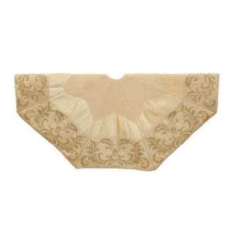 Gold and Ivory Sequin Patterned 50" Tree Skirt