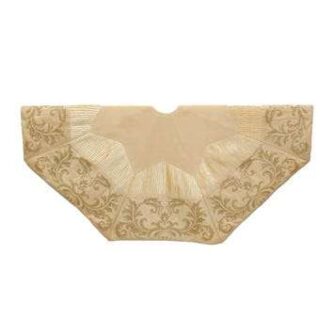 Gold and Ivory Sequin Patterned 50 Tree Skirt