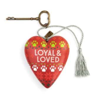Loyal  Loved Paw Print Heart Ornament