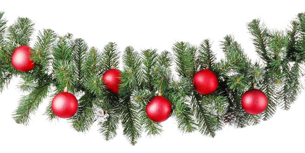 Garland with Red Ornaments