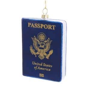 Passport Glass Ornament