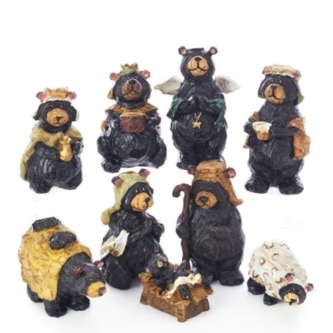 Black Bear Nativity Set