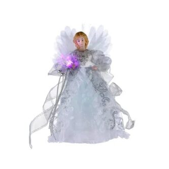 White and Silver Angel LED Treetop