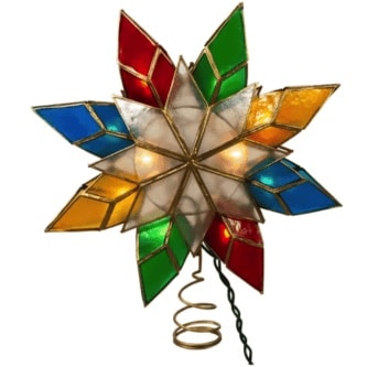 Capiz Multicolored Star Treetop