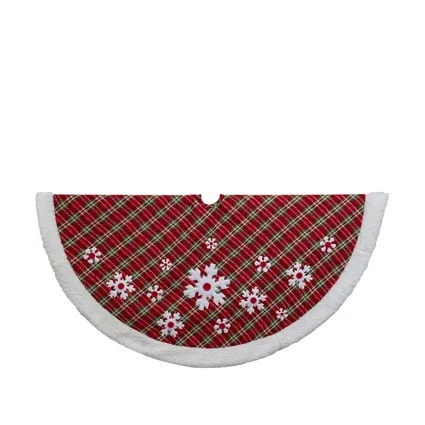 Christmas Plaid Snowflake Tree Skirt 48