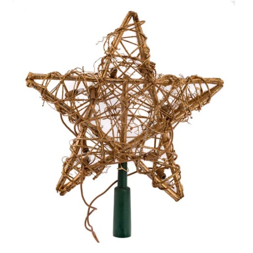 Gold Ratan Star 10 Light Tree Topper