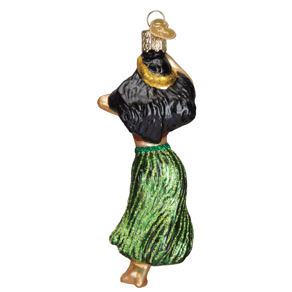 Old World Christmas Hula Dancer Blown Glass Ornament