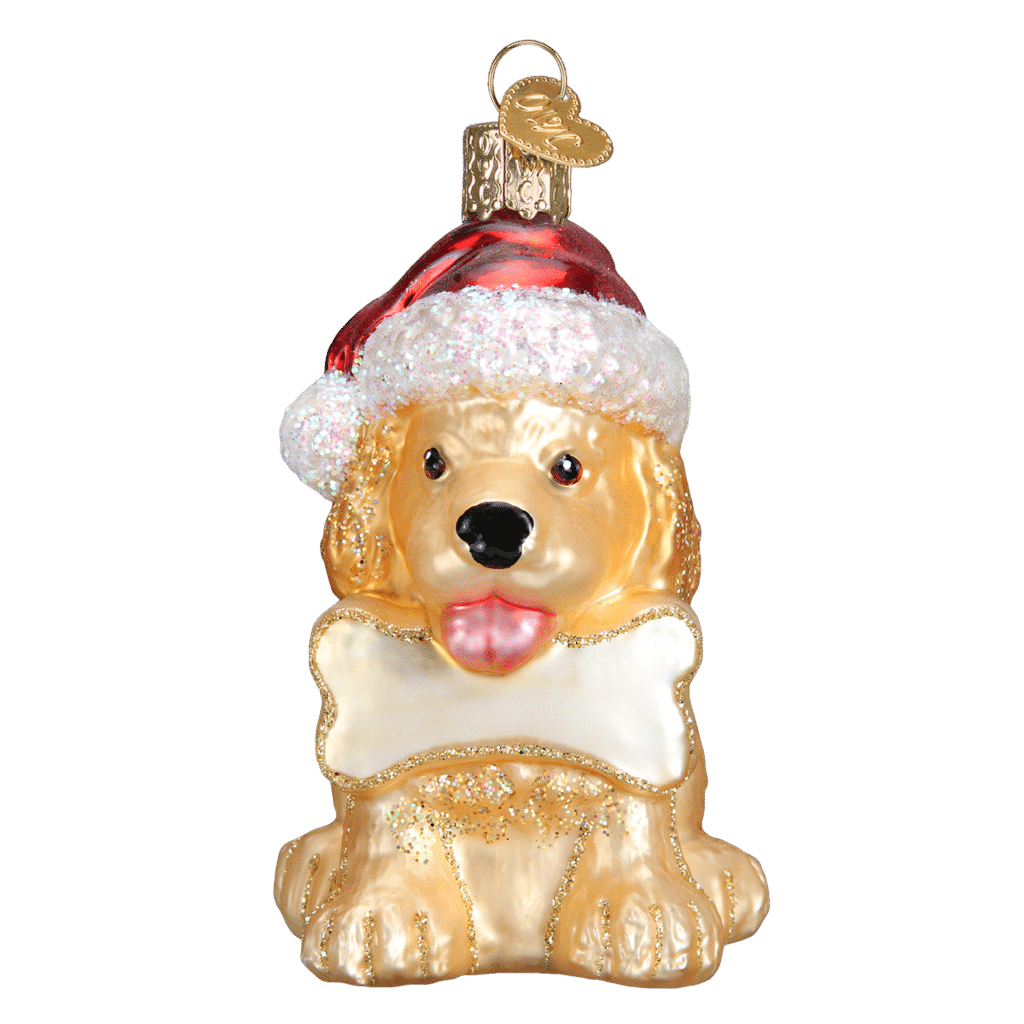 Old World Christmas Jolly Pup Blown Glass Ornament