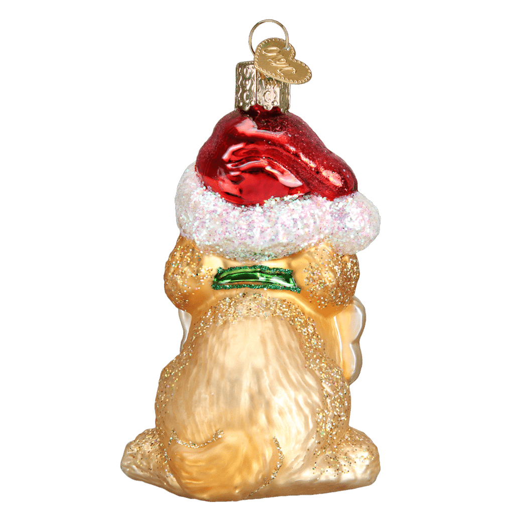 Old World Christmas Jolly Pup Blown Glass Ornament