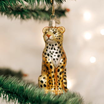 Old World Christmas Leopard Blown Glass Ornament