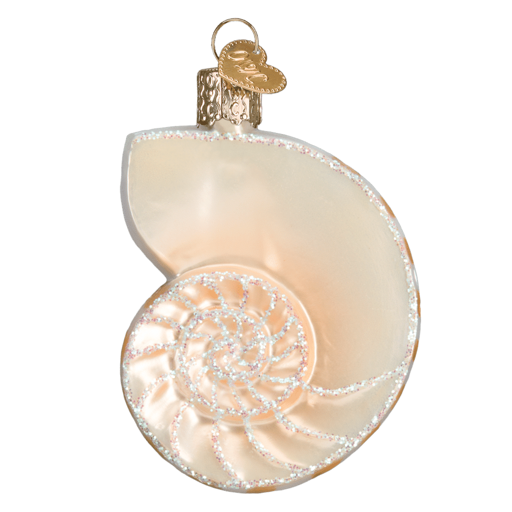 Old World Christmas Nautilus Shell Blown Glass Ornament