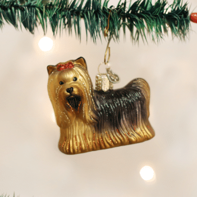 Old World Christmas Yorkie Blown Glass Ornament