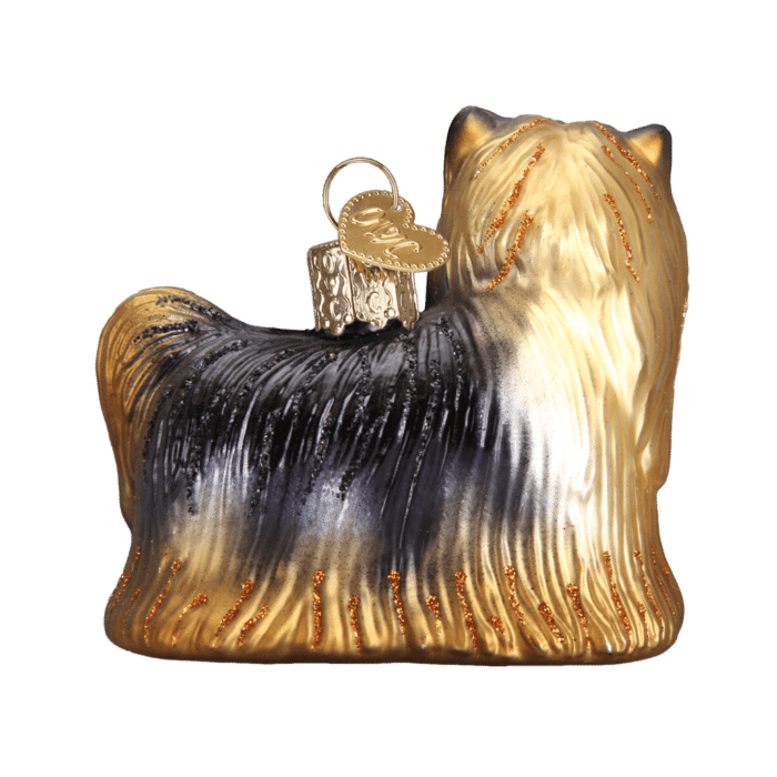 Old World Christmas Yorkie Blown Glass Ornament