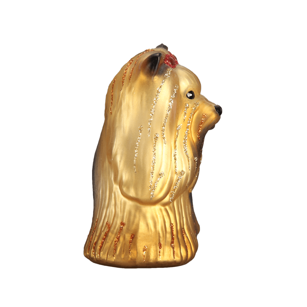 Old World Christmas Yorkie Blown Glass Ornament