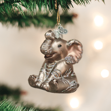 Old World Christmas Little Elephant Blown Glass Ornament
