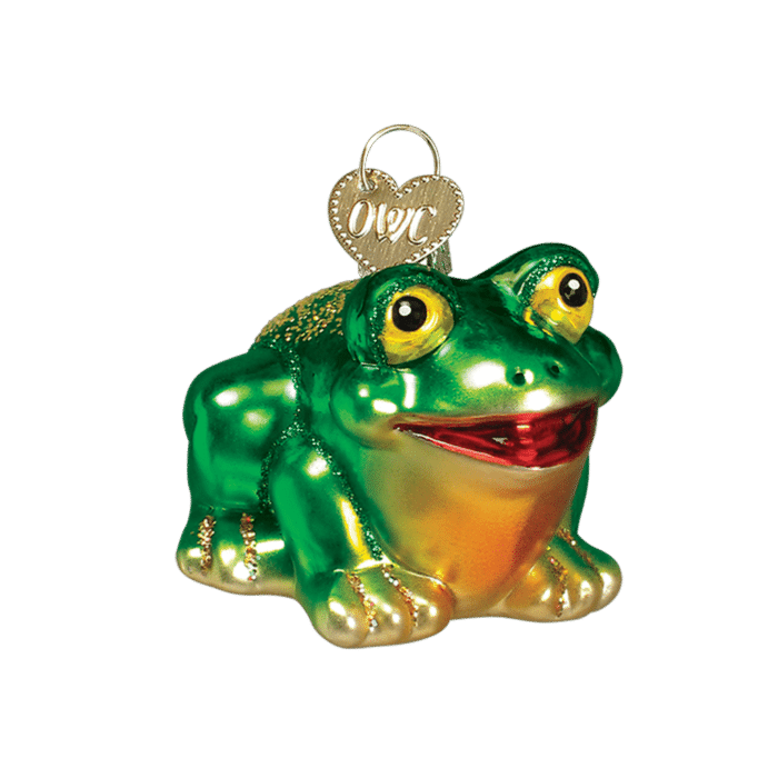 Old World Christmas Blown Glass Hop along Frog Ornament