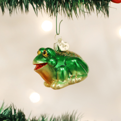 Old World Christmas Blown Glass Hop along Frog Ornament