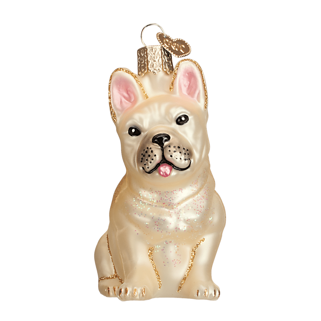 Old World Christmas French Bulldog Blown Glass Ornament