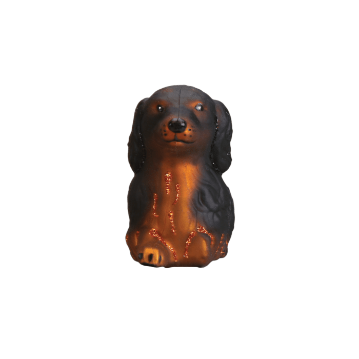 Old World Christmas Blown Glass Christmas Long haired Dachshund Ornament