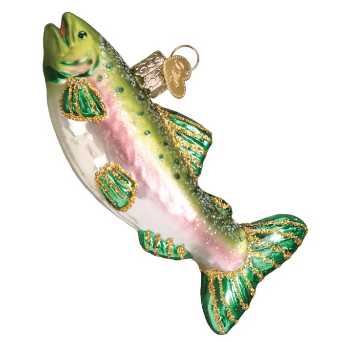 Old World Christmas Blown Glass Alpine Rainbow Trout Ornament