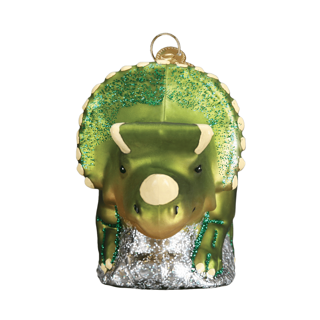 Old World Christmas Blown Glass Triceratops Ornament