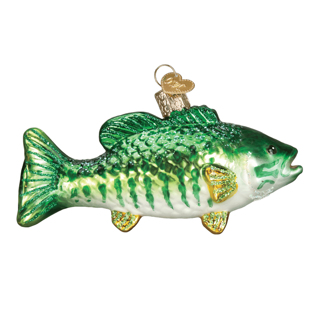 Old World Christmas Blown Glass Small Mouth Bass Ornament