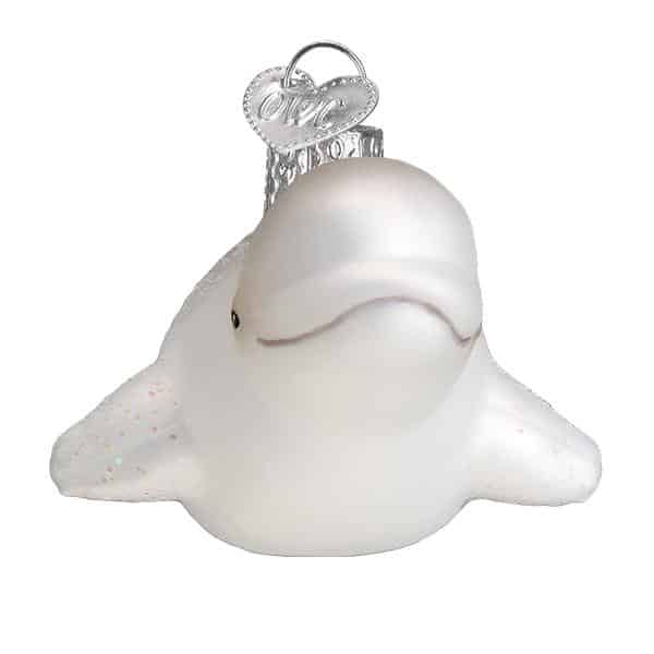 Old World Christmas Blown Glass Beluga Whale Ornament