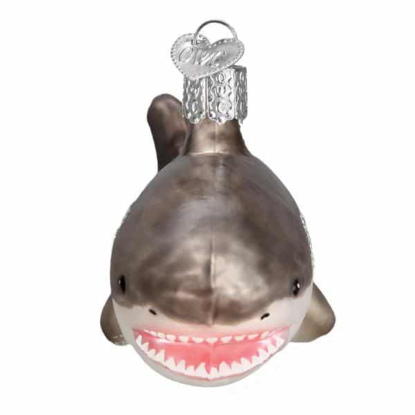 Old World Christmas Blown Glass Great White Shark Ornament