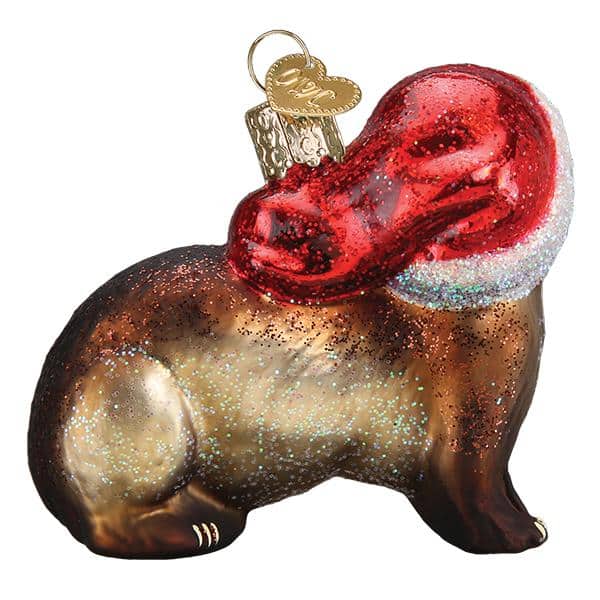 Old World Christmas Blown Glass Christmas Ferret Ornament
