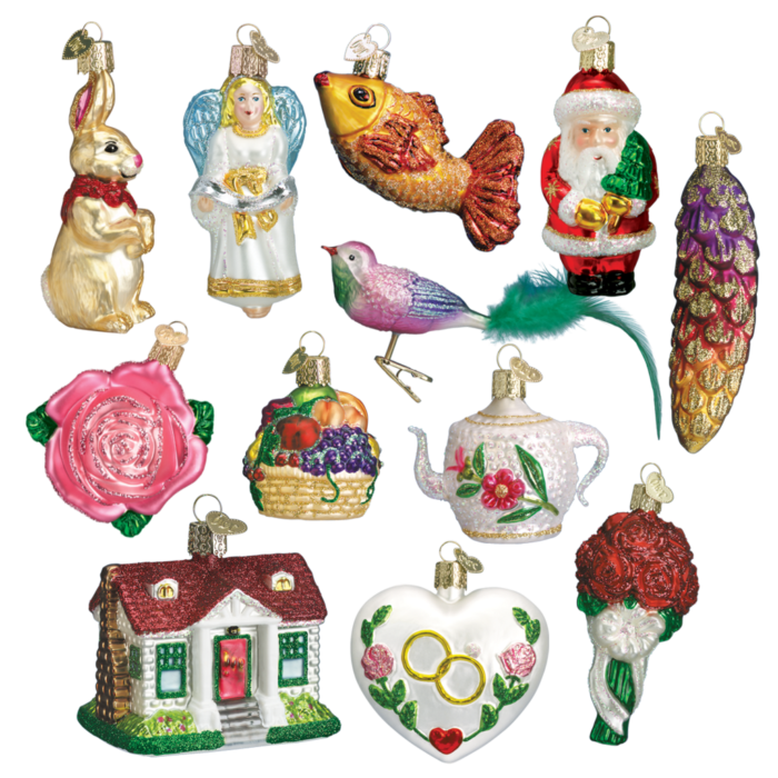 Old World Christmas Blown Glass Ornaments Brides Tree Collection