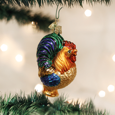 Old World Christmas Blown Glass Rooster Ornament