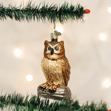 Old World Christmas Blown Glass Wise Old Owl Ornament