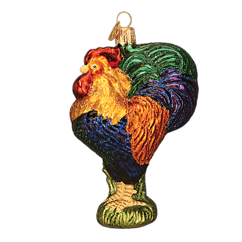Old World Christmas Blown Glass Heirloom Rooster Ornament