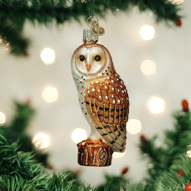 Old World Christmas Blown Glass Barn Owl Ornament