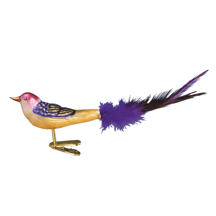 Old World Christmas Blown Glass Mini Lovebird Clip on Ornament