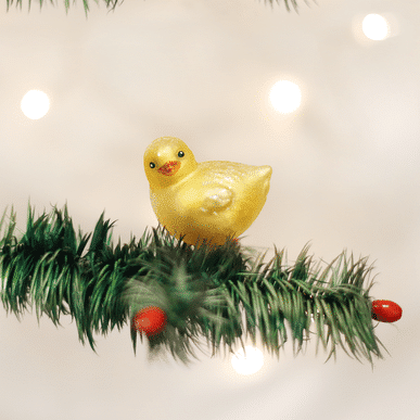 on Sale Old World Christmas Blown Glass Baby Chick Ornament