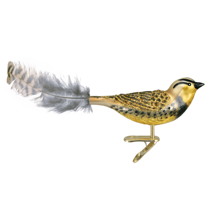 Old World Christmas Blown Glass Meadowlark Clip on Ornament
