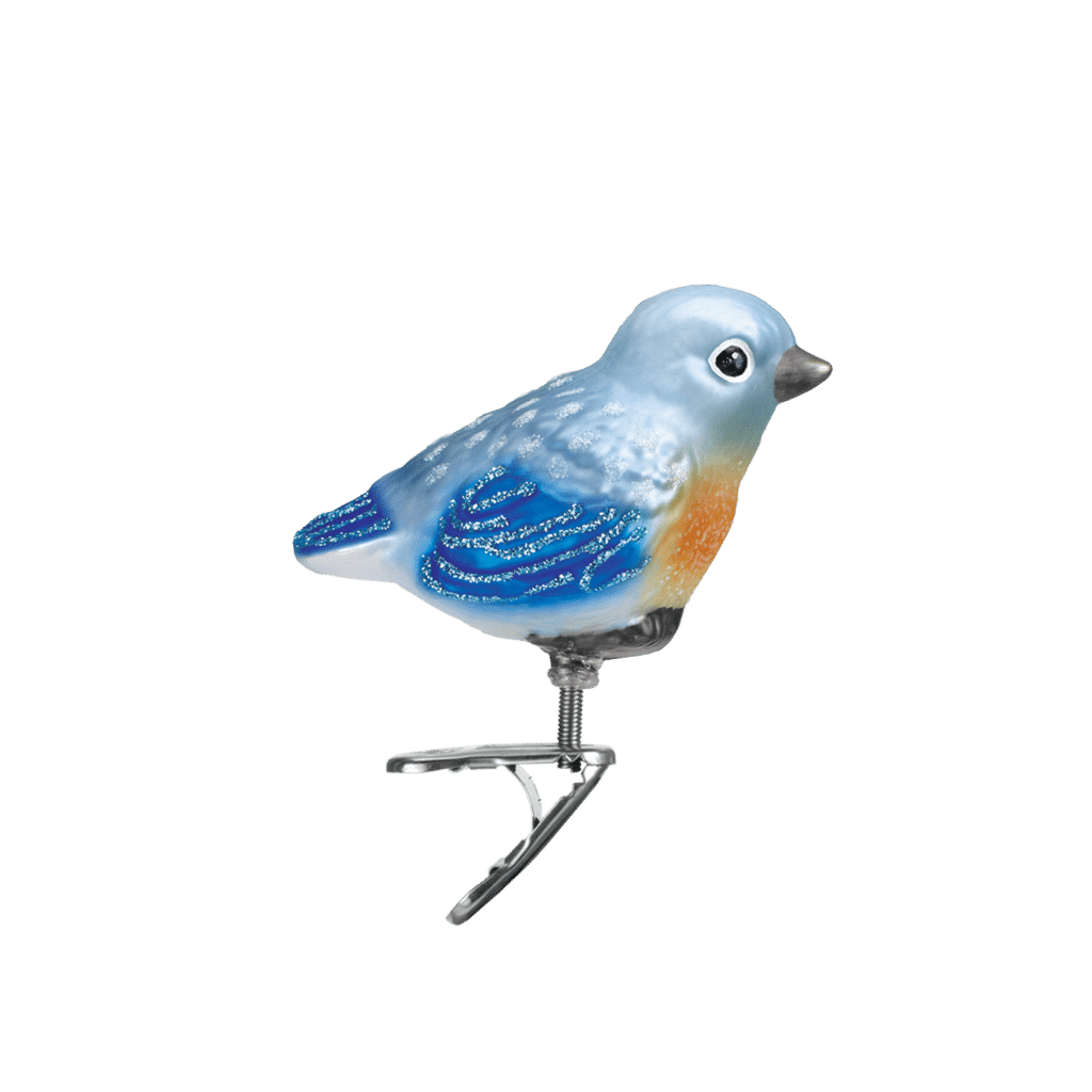 Old World Christmas Blown Glass Baby Bluebird Clip on Ornament