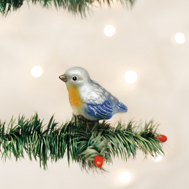 Old World Christmas Blown Glass Baby Bluebird Clip on Ornament