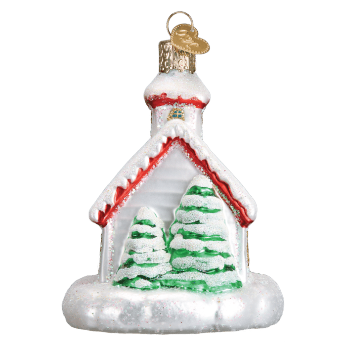 Old World Christmas Blown Glass Country Church Ornament