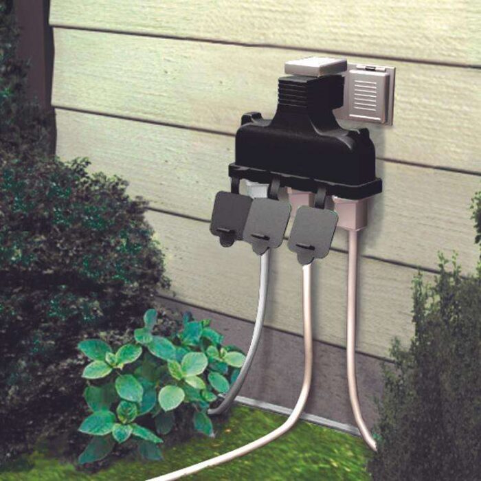 Outdoor Heavy Duty Covered Adapter Three Outlet