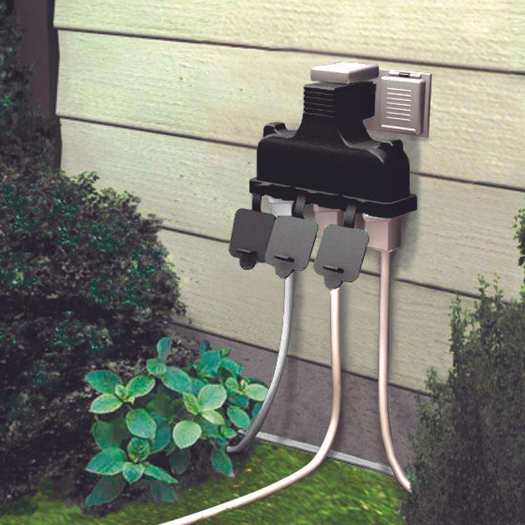 Outdoor Heavy Duty Covered Adapter Three Outlet