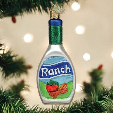 Old World Christmas Blown Glass Ranch Dressing Bottle Ornament