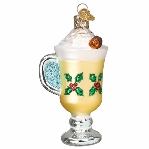 Old World Christmas Blown Glass Mug of Eggnog Ornament