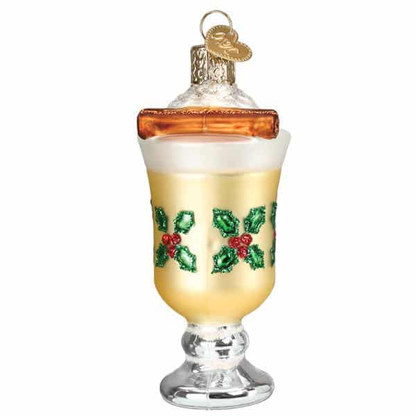 Old World Christmas Blown Glass Mug of Eggnog Ornament
