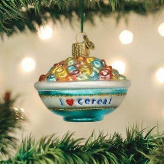 Old World Christmas Blown Glass Bowl of Cereal Ornament