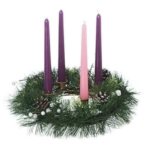 Christmas Advent Candles Purple and Pink